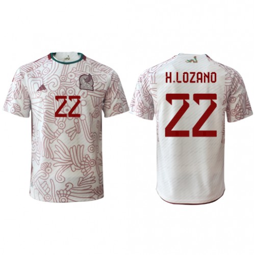 Mexico Hirving Lozano #22 Replica Away Shirt World Cup 2022 Short Sleeve